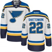 St. Louis Blues ＃22 Men's Kevin Shattenkirk Reebok Authentic White Away Jersey