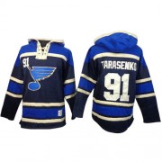 St. Louis Blues ＃91 Men's Vladimir Tarasenko Old Time Hockey Premier Navy Blue Sawyer Hooded Sweatshirt Jersey