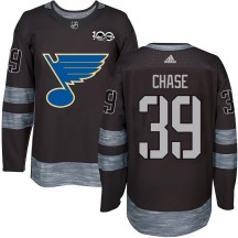 St. Louis Blues Men's Kelly Chase Authentic Black 1917-2017 100th Anniversary Jersey