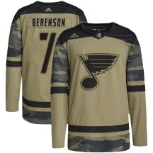 St. Louis Blues Men's Red Berenson Adidas Authentic Red Camo Military Appreciation Practice Jersey