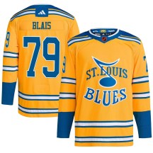 St. Louis Blues Men's Sammy Blais Adidas Authentic Yellow Reverse Retro 2.0 Jersey