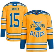 St. Louis Blues Men's Craig Janney Adidas Authentic Yellow Reverse Retro 2.0 Jersey