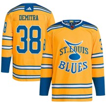 St. Louis Blues Youth Pavol Demitra Adidas Authentic Yellow Reverse Retro 2.0 Jersey