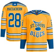 St. Louis Blues Youth MacKenzie MacEachern Adidas Authentic Yellow Mackenzie MacEachern Reverse Retro 2.0 Jersey