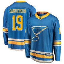 St. Louis Blues Men's Derek Sanderson Fanatics Branded Breakaway Blue Alternate Jersey