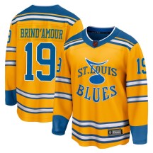St. Louis Blues Men's Rod Brind'amour Fanatics Branded Breakaway Yellow Rod Brind'Amour Special Edition 2.0 Jersey