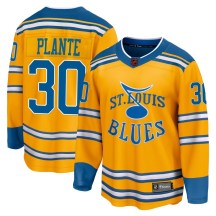 St. Louis Blues Men's Jacques Plante Fanatics Branded Breakaway Yellow Special Edition 2.0 Jersey