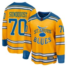 St. Louis Blues Men's Oskar Sundqvist Fanatics Branded Breakaway Yellow Special Edition 2.0 Jersey