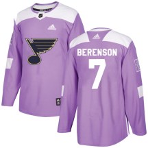 St. Louis Blues Youth Red Berenson Adidas Authentic Purple Hockey Fights Cancer Jersey