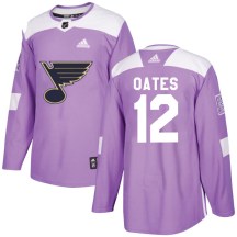 St. Louis Blues Youth Adam Oates Adidas Authentic Purple Hockey Fights Cancer Jersey