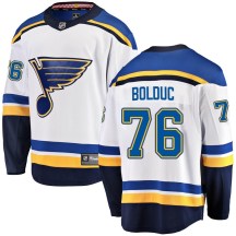 St. Louis Blues Men's Zack Bolduc Fanatics Branded Breakaway White Away Jersey