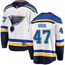 St. Louis Blues Men's Torey Krug Fanatics Branded Breakaway White Away Jersey