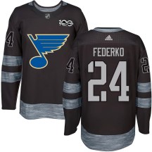St. Louis Blues Youth Bernie Federko Authentic Black 1917-2017 100th Anniversary Jersey