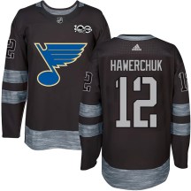 St. Louis Blues Youth Dale Hawerchuk Authentic Black 1917-2017 100th Anniversary Jersey