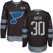 St. Louis Blues Youth Joel Hofer Authentic Black 1917-2017 100th Anniversary Jersey