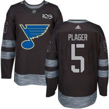 St. Louis Blues Youth Bob Plager Authentic Black 1917-2017 100th Anniversary Jersey