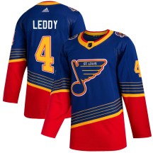 St. Louis Blues Men's Nick Leddy Adidas Authentic Blue 2019/20 Jersey
