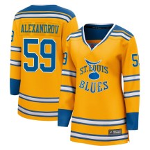 St. Louis Blues Women's Nikita Alexandrov Fanatics Branded Breakaway Yellow Special Edition 2.0 Jersey