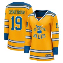 St. Louis Blues Women's Rod Brind'amour Fanatics Branded Breakaway Yellow Rod Brind'Amour Special Edition 2.0 Jersey