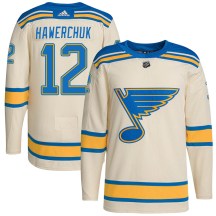 St. Louis Blues Men's Dale Hawerchuk Adidas Authentic Cream 2022 Winter Classic Player Jersey