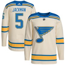 St. Louis Blues Men's Barret Jackman Adidas Authentic Cream 2022 Winter Classic Player Jersey