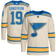 St. Louis Blues Men's Derek Sanderson Adidas Authentic Cream 2022 Winter Classic Player Jersey