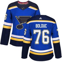 St. Louis Blues Women's Zack Bolduc Adidas Authentic Blue Home Jersey