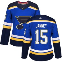 St. Louis Blues Women's Craig Janney Adidas Authentic Blue Home Jersey