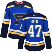St. Louis Blues Women's Torey Krug Adidas Authentic Blue Home Jersey