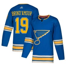 St. Louis Blues Men's Rod Brind'amour Adidas Authentic Blue Rod Brind'Amour Alternate Jersey