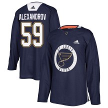 St. Louis Blues Youth Nikita Alexandrov Adidas Authentic Blue Practice Jersey