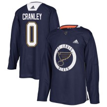 St. Louis Blues Youth Will Cranley Adidas Authentic Blue Practice Jersey