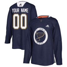 St. Louis Blues Youth Custom Adidas Authentic Blue Custom Practice Jersey