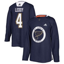 St. Louis Blues Youth Nick Leddy Adidas Authentic Blue Practice Jersey