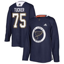 St. Louis Blues Youth Tyler Tucker Adidas Authentic Blue Practice Jersey