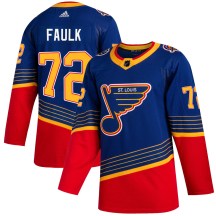 St. Louis Blues Youth Justin Faulk Adidas Authentic Blue 2019/20 Jersey