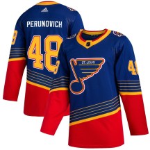 St. Louis Blues Youth Scott Perunovich Adidas Authentic Blue 2019/20 Jersey