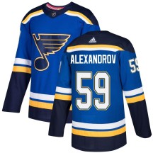St. Louis Blues Men's Nikita Alexandrov Adidas Authentic Blue Home Jersey