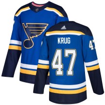 St. Louis Blues Men's Torey Krug Adidas Authentic Blue Home Jersey