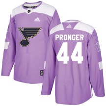 St. Louis Blues Men's Chris Pronger Adidas Authentic Purple Hockey Fights Cancer Jersey