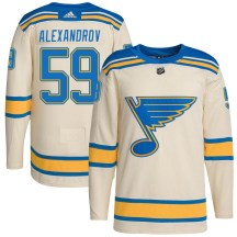 St. Louis Blues Youth Nikita Alexandrov Adidas Authentic Cream 2022 Winter Classic Player Jersey