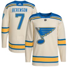 St. Louis Blues Youth Red Berenson Adidas Authentic Red Cream 2022 Winter Classic Player Jersey