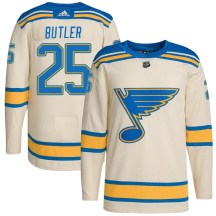 St. Louis Blues Youth Chris Butler Adidas Authentic Cream 2022 Winter Classic Player Jersey