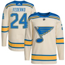 St. Louis Blues Youth Bernie Federko Adidas Authentic Cream 2022 Winter Classic Player Jersey