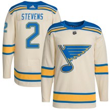 St. Louis Blues Youth Scott Stevens Adidas Authentic Cream 2022 Winter Classic Player Jersey
