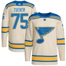 St. Louis Blues Youth Tyler Tucker Adidas Authentic Cream 2022 Winter Classic Player Jersey