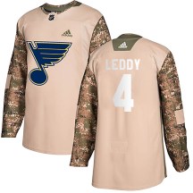 St. Louis Blues Youth Nick Leddy Adidas Authentic Camo Veterans Day Practice Jersey