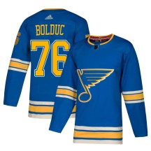St. Louis Blues Youth Zack Bolduc Adidas Authentic Blue Alternate Jersey
