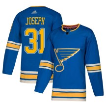 St. Louis Blues Youth Curtis Joseph Adidas Authentic Blue Alternate Jersey