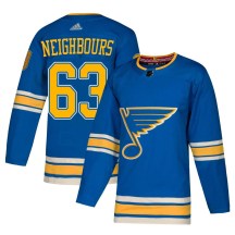 St. Louis Blues Youth Jake Neighbours Adidas Authentic Blue Alternate Jersey